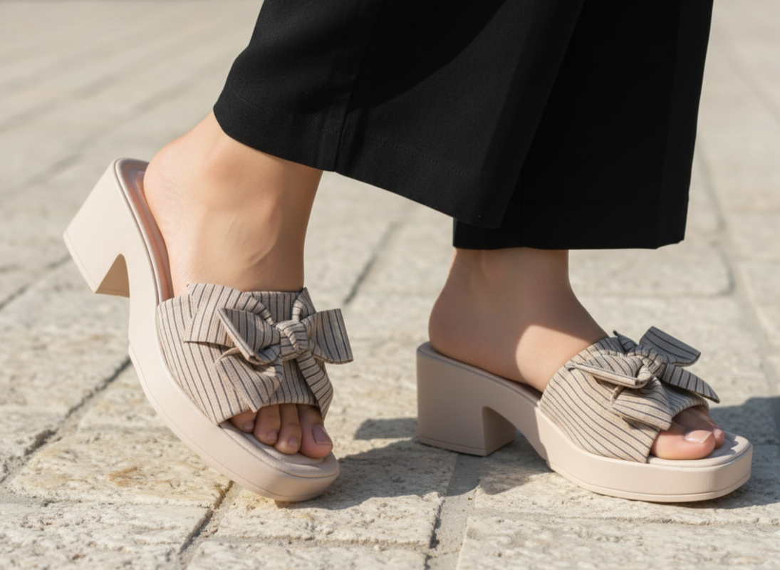 Block Heel Slippers