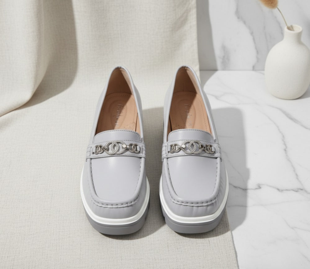 Women High Sole  Pumps_Gray