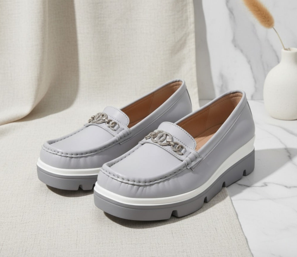 Women High Sole  Pumps_Gray