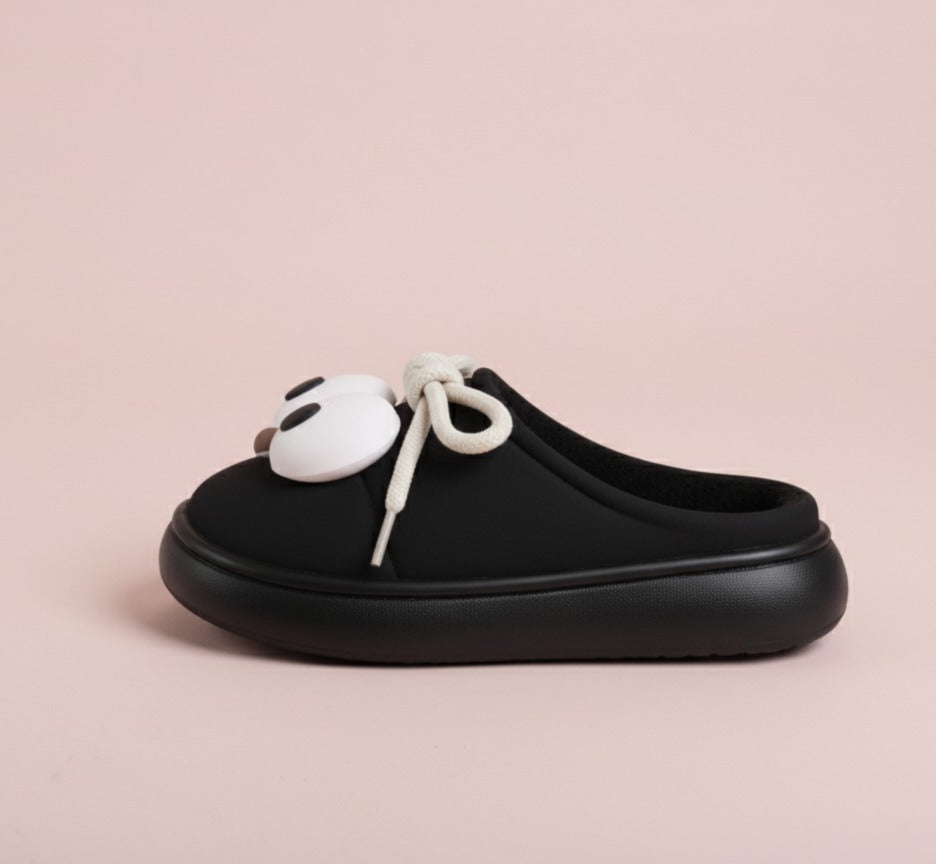 High Sole Indoor Slippers_Black