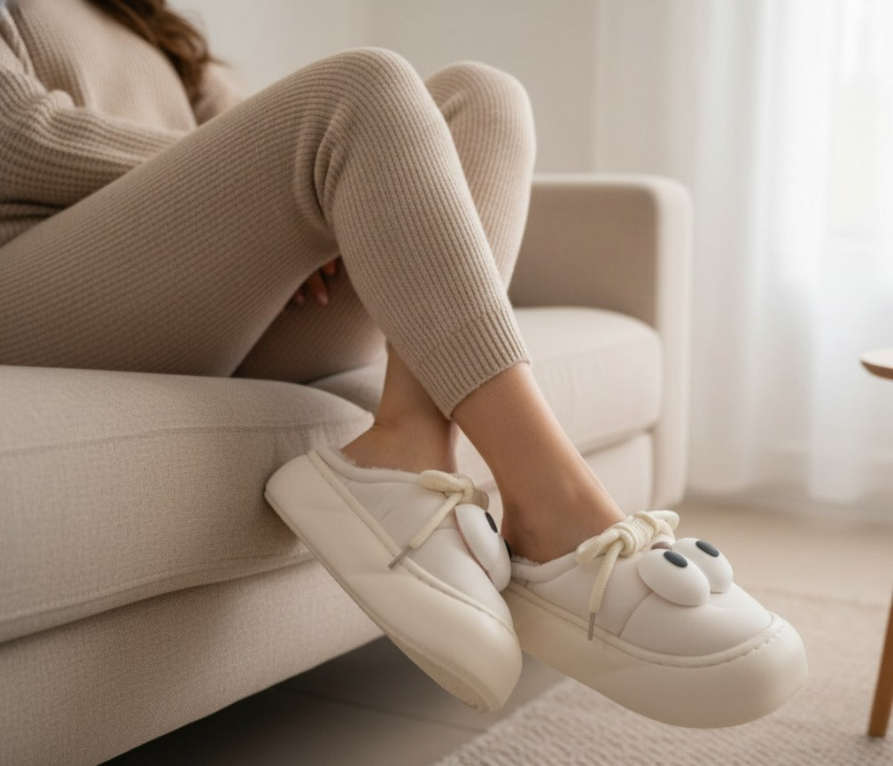 High  Sole Indoor Slipper_White